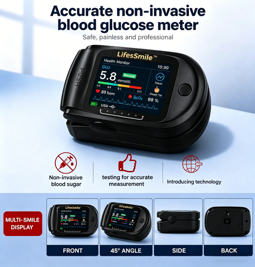 Lifes Smile-invasive AlBlood Sugar Analyzer l High-Precision 99.9% Accuracy TGACertified